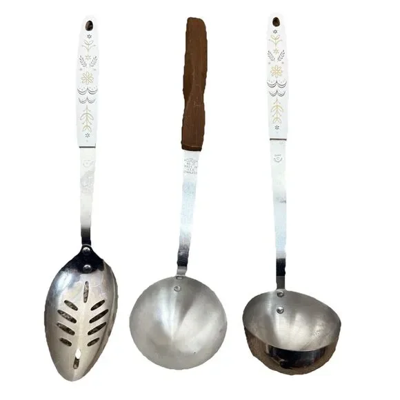 Lot Of 3 Mid Century Modern Kitchen Utensils One Cutco Ladle 2 Flint Utensils - Picture 1 of 10